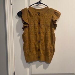 Who What Wear Mustard Knit Vest